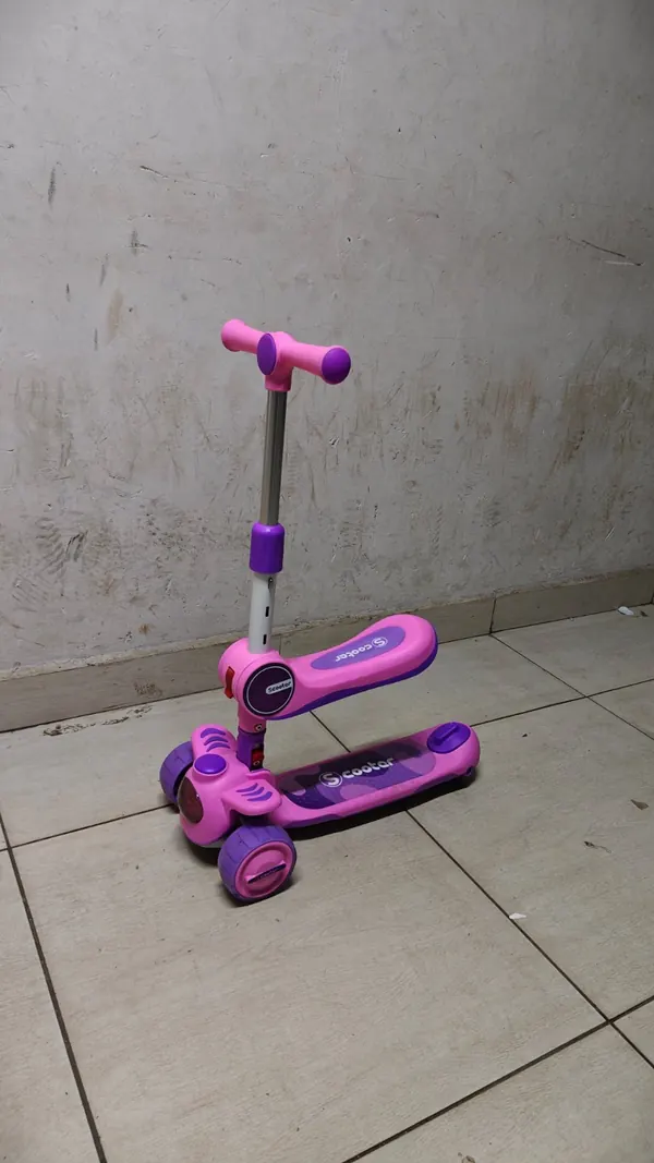 2 in 1 kids scooter purple pink