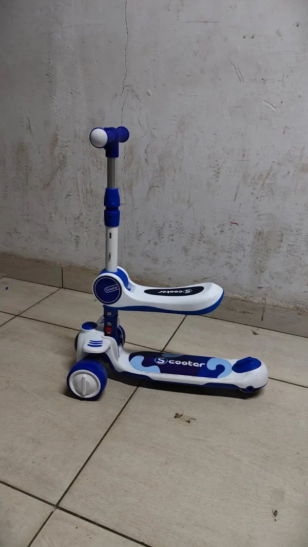 2 in 1 kids scooter white blue
