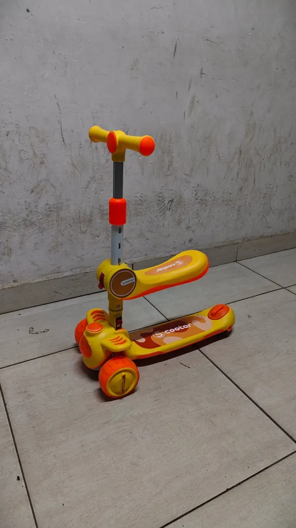 2 in 1 kids scooter orange yellow