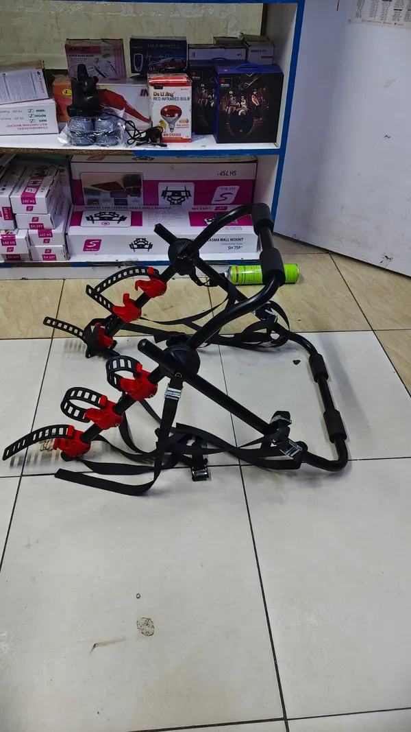 Bike carrier folded on the shop floor