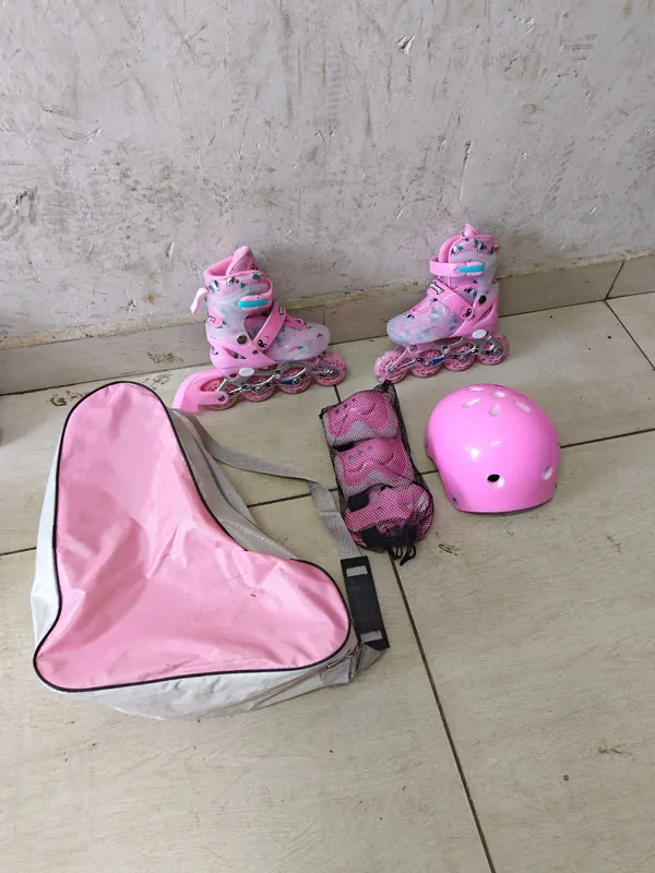 Kids inline skates hard helmet full set