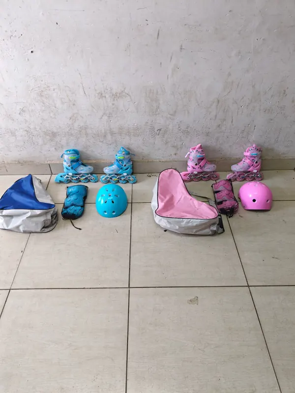 Kids inline skates hard helmet full set