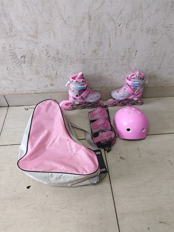 Kids inline skates hard helmet full set