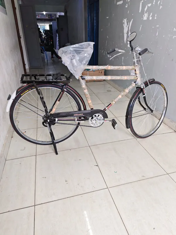 Neelam 28-inch bicycle from the side, with its rear carrier